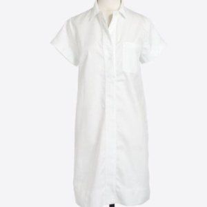 J. Crew Factory White Cotton Shirt Dress | Size XS